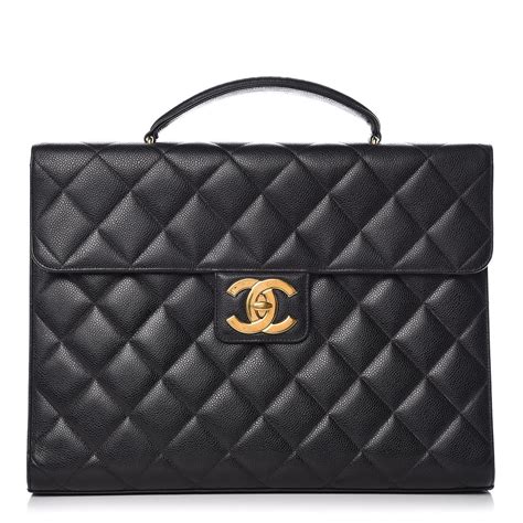 chanel caviar quilted briefcase laptop bag black|Handbags & Bags .